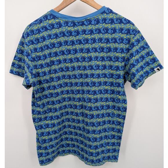 T&C Surf Designs Hawaii Blue Yin Yang Towel Terry Shirt Size M 100% Cotton - Picture 2 of 4